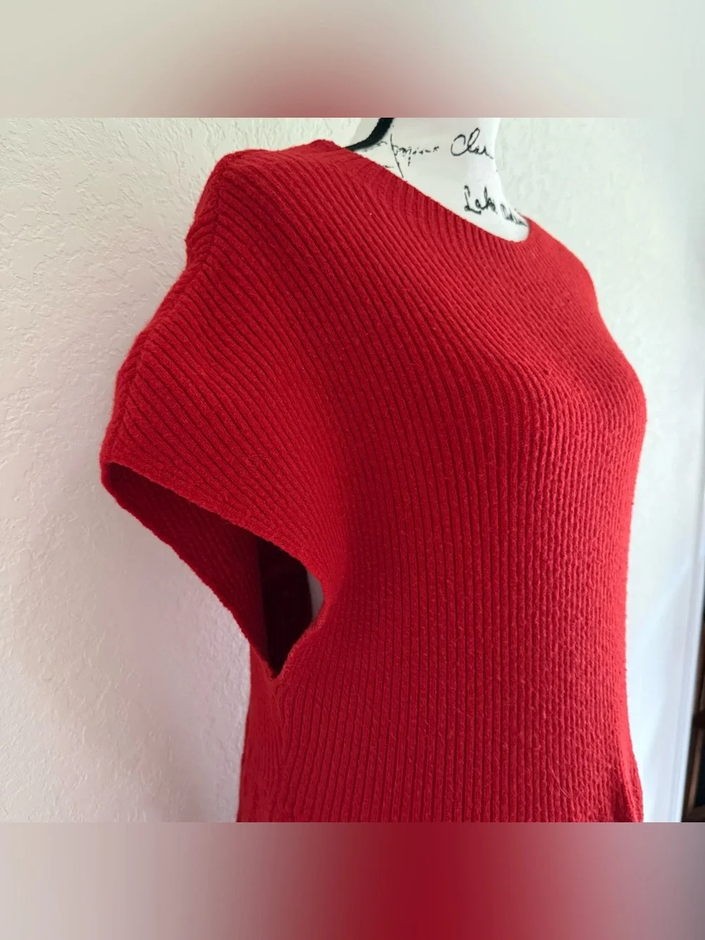 Anthropologie Feather Bone Red Sweater Dress - Picture 3 of 10